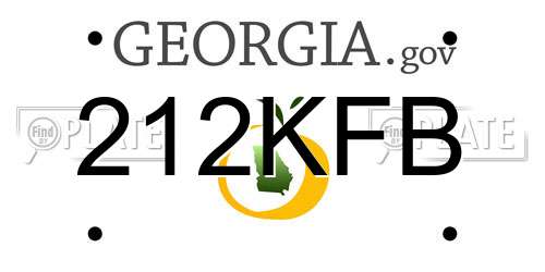 212KFB Georgia License Plate