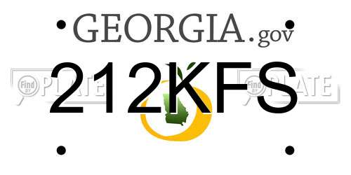 212KFS Georgia License Plate
