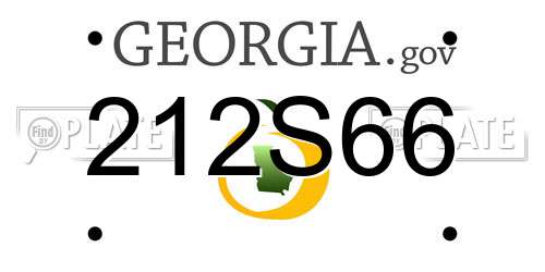 212S66 Georgia License Plate