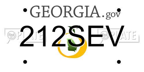 212SEV Georgia License Plate