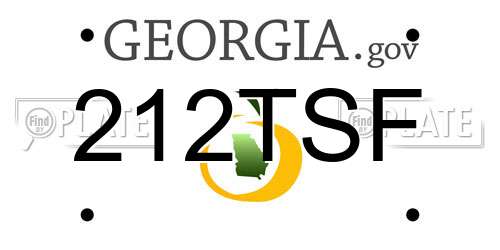212TSF Georgia License Plate