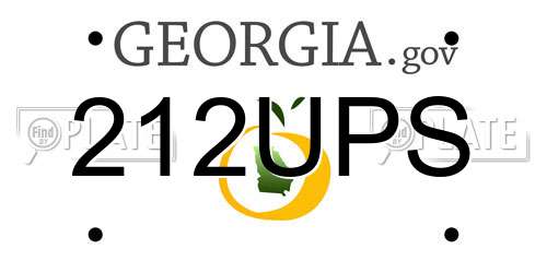 212UPS Georgia License Plate