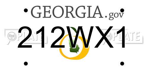 212WX1 Georgia License Plate