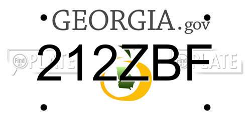 212ZBF Georgia License Plate