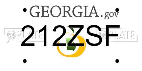 212ZSF Georgia License Plate