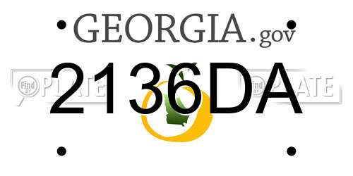 2136DA Georgia License Plate