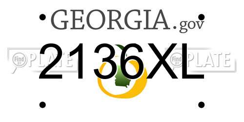 2136XL Georgia License Plate