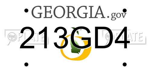 213GD4 Georgia License Plate