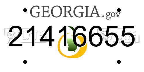21416655 Georgia License Plate