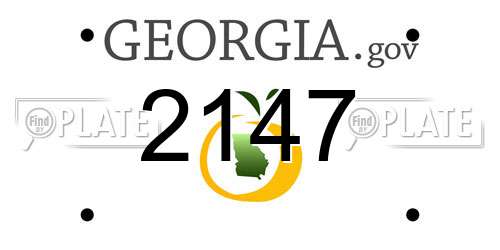 2147 Georgia License Plate