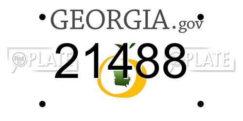 21488 Georgia License Plate