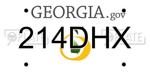 214DHX Georgia License Plate