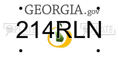 214RLN Georgia License Plate