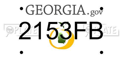 2153FB Georgia License Plate