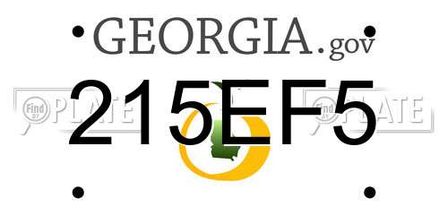 215EF5 Georgia License Plate