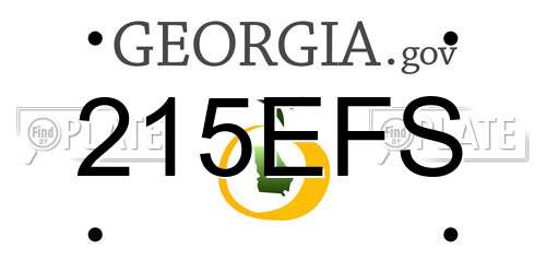 215EFS Georgia License Plate