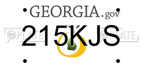 215KJS Georgia License Plate