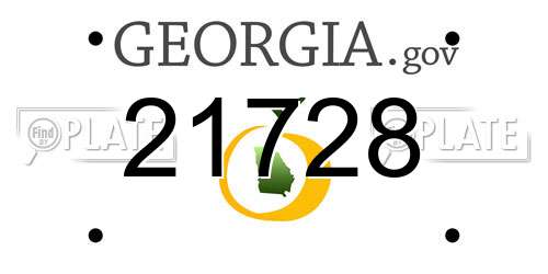 21728 Georgia License Plate