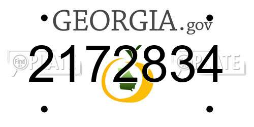 2172834 Georgia License Plate