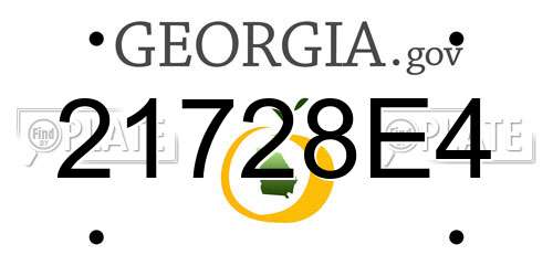 21728E4 Georgia License Plate