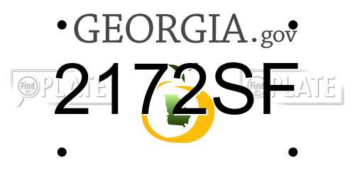 2172SF Georgia License Plate
