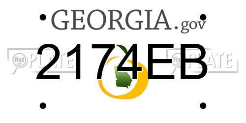 2174EB Georgia License Plate
