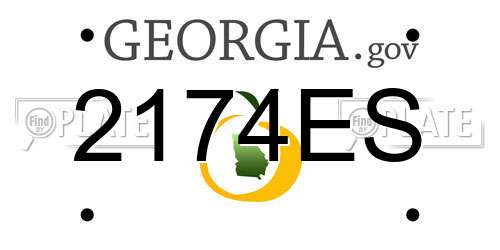 2174ES Georgia License Plate