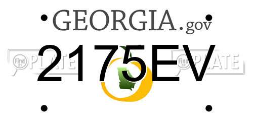2175EV Georgia License Plate