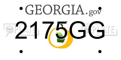 2175GG Georgia License Plate