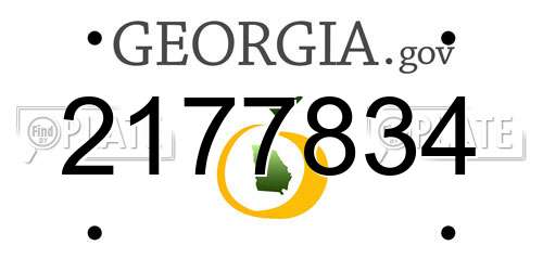 2177834 Georgia License Plate