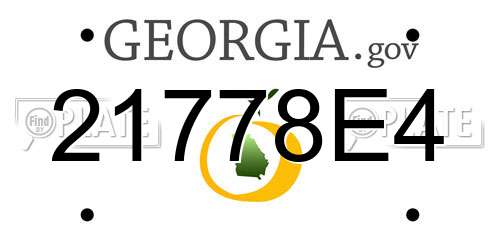 21778E4 Georgia License Plate