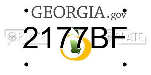 2177BF Georgia License Plate