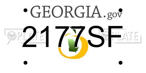 2177SF Georgia License Plate
