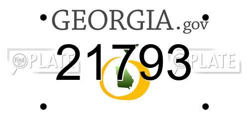 21793 Georgia License Plate
