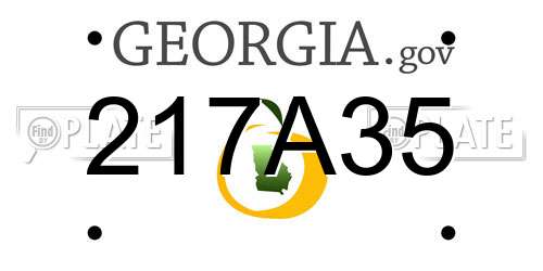 217A35 Georgia License Plate