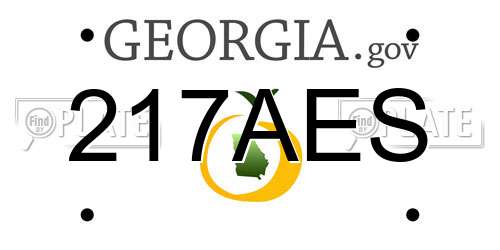 217AES Georgia License Plate