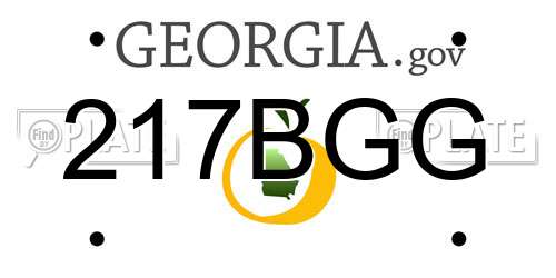 217BGG Georgia License Plate