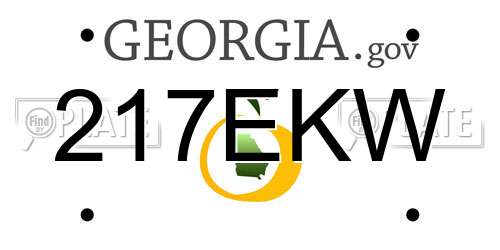 217EKW Georgia License Plate