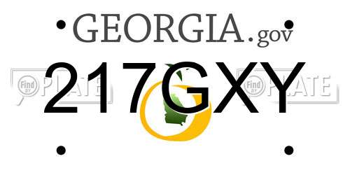 217GXY Georgia License Plate
