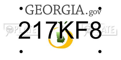 217KF8 Georgia License Plate