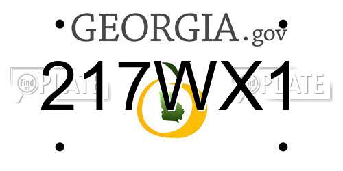 217WX1 Georgia License Plate