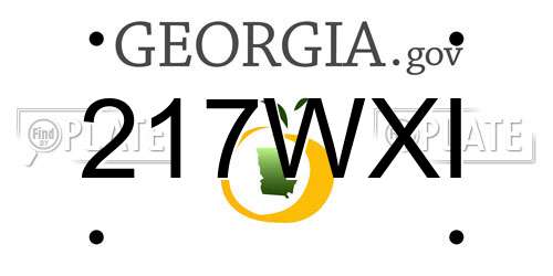 217WXI Georgia License Plate