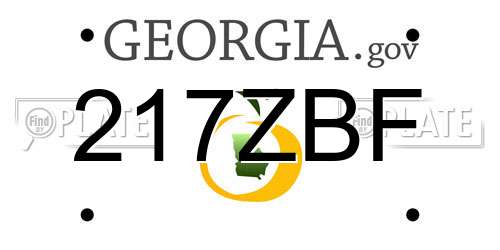 217ZBF Georgia License Plate
