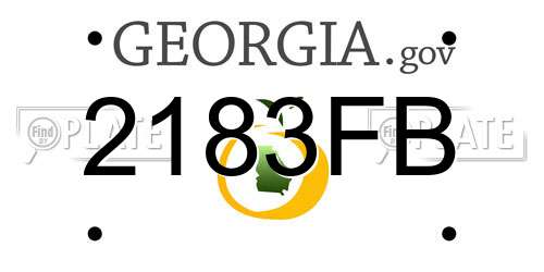 2183FB Georgia License Plate