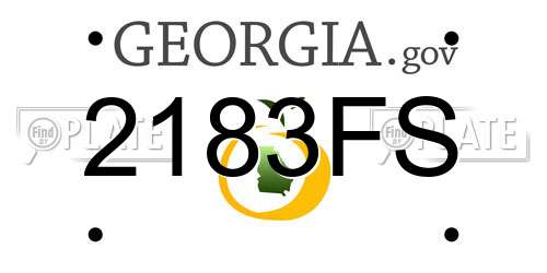 2183FS Georgia License Plate