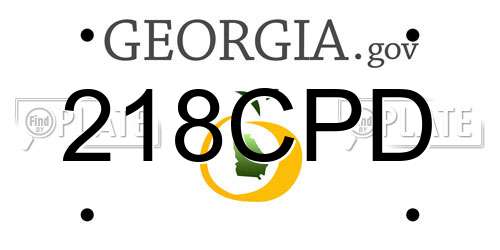 218CPD Georgia License Plate