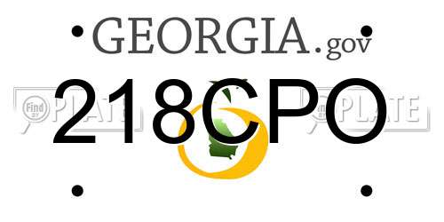 218CPO Georgia License Plate