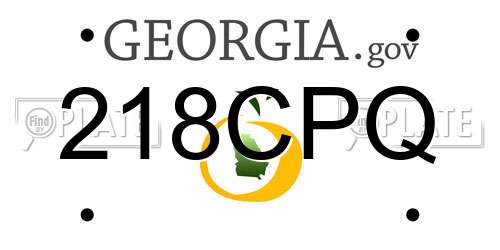 218CPQ Georgia License Plate