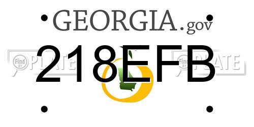 218EFB Georgia License Plate