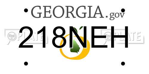 218NEH Georgia License Plate